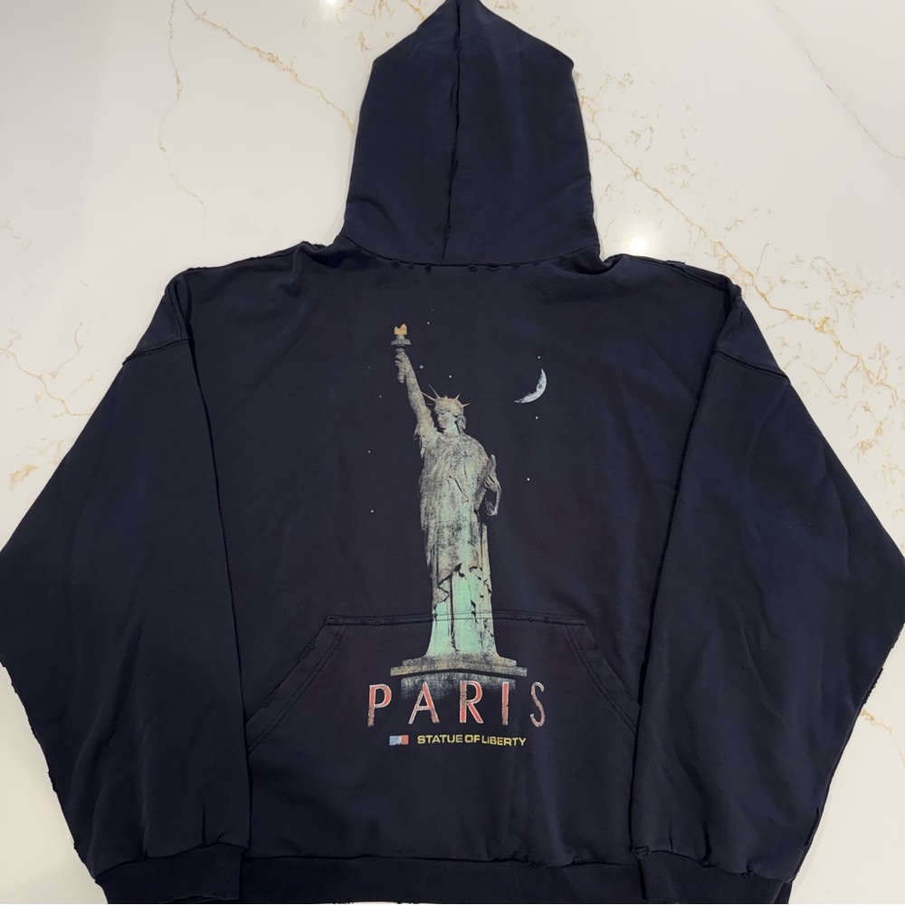 Balenciaga Paris Liberty Hoodie Oversized In Black Size 2